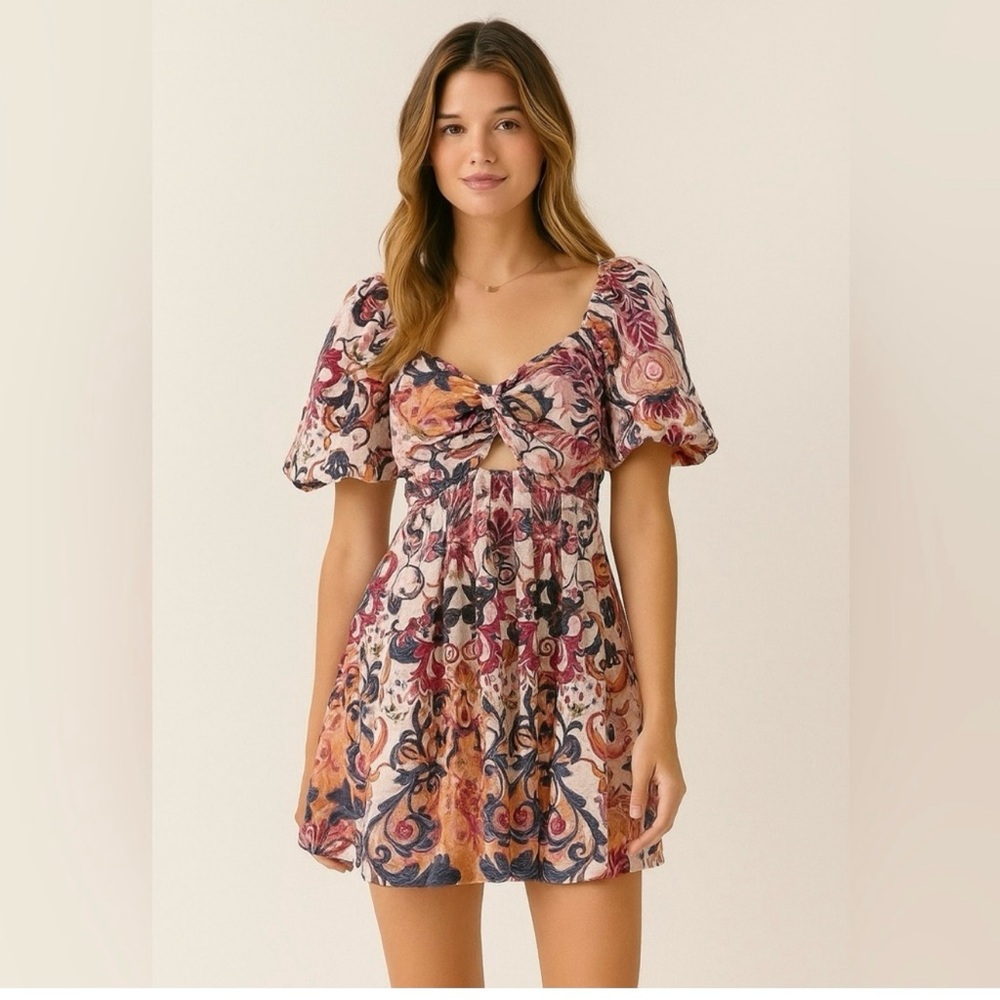 House of Harlow 1960 Floral Cut Out Dress